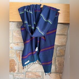 LemLem Tinish Striped Multicolor merino wool Wrap Scarf 76”X27”